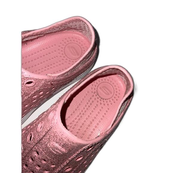 SKECHERS Girl Pink Glitter Foam Slip On Size 12 - Picture 5 of 8
